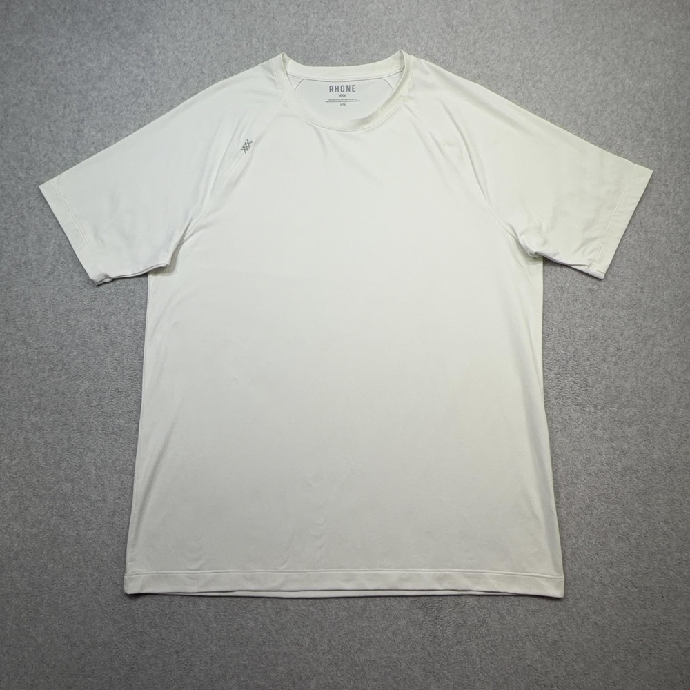 Rhone Reign Tee Shirt Mens Large White Short Sleeve Performance Athletic Running